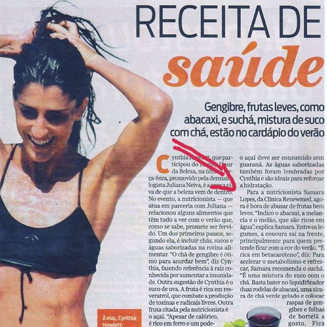 Matéria show da Dra. @samaralopesnutri para o caderno de domingo do jornal #ODia #OverãoVemAí