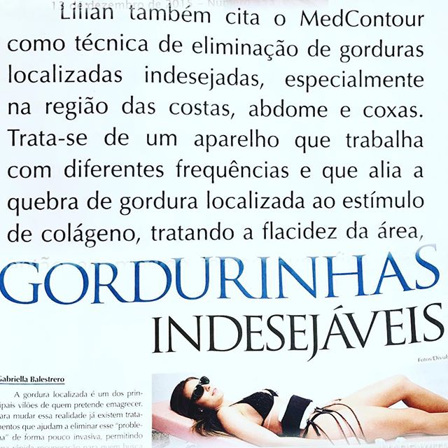 Mídia da revista OFlu.@dra_lilianrenewmed comenta sobre diferentes técnicas para eliminar gordura localizada, entre elas, medcontour, criolipólise, lipocavitação e intradermoterapia.Cada organismo se adapta melhor a um tipo de tratamento, e às vezes é necessário associar..