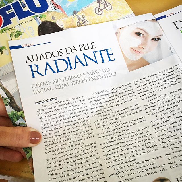 .. Saiu na revista Matéria sobre cremes faciais e máscaras! Mais um #clippingRenewmed #renewmed #beauty #cuideSe