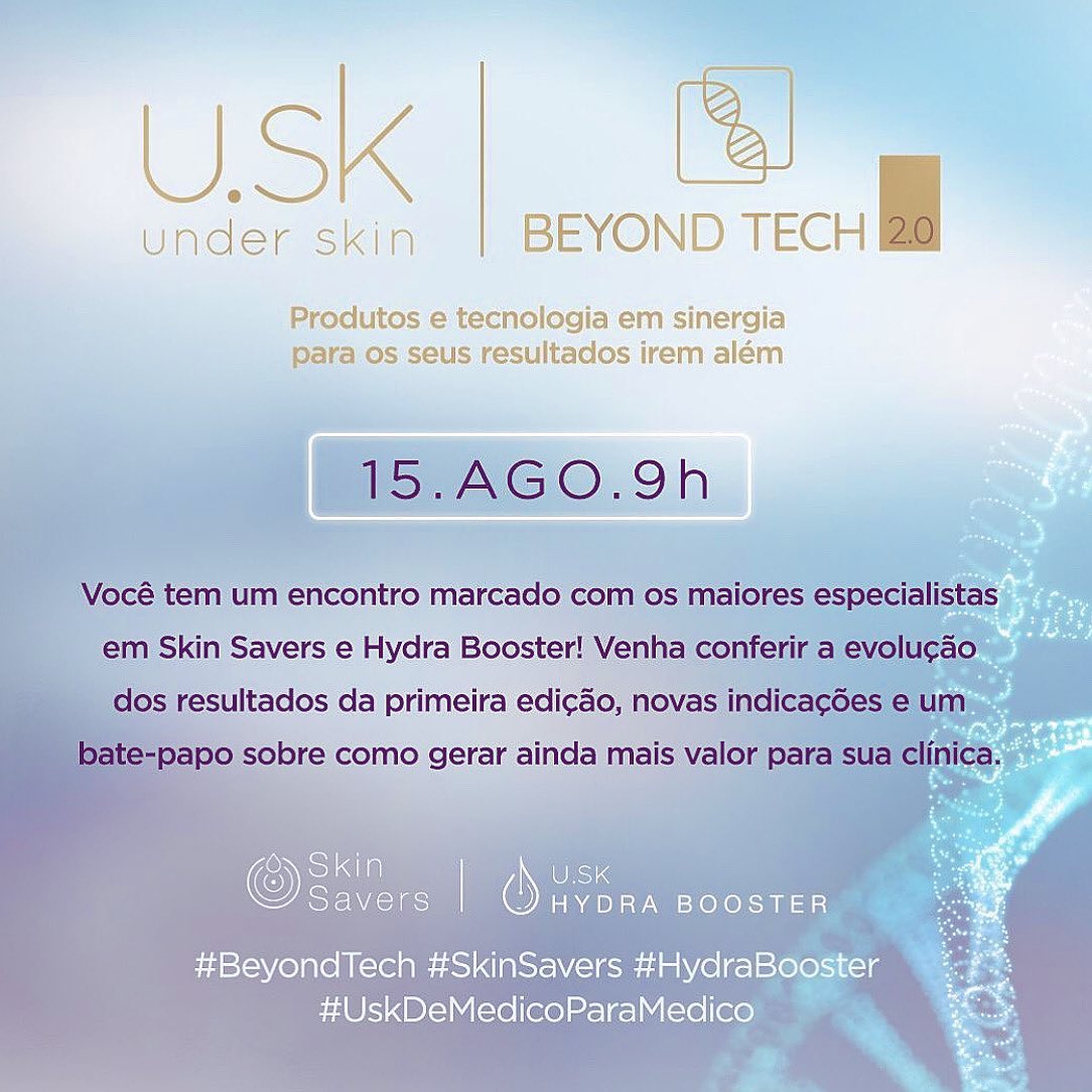 Hoje a minha manhã toda foi dedicada ao evento #beyondtech da @usk .Sempre trazendo inovações, hoje a atenção foi dedicada aos skin savers, que são produtos especialmente desenvolvidos para otimizar os tratamentos realizados com tecnologias.⠀Eles fazem o drug delivery para tratamentos de queda de cabelo, melasma, clareamento de áreas pigmentadas como virilha e axila, flacidez de pele , acne, cicatrizes, hidratação profunda e rejuvenescimento facial corporal e íntimo. Podem ser associados ao laser de CO2 e outros lasers, microagulhamento, MMP, luz pulsada, Led e outros.Outra grande novidade que já estará disponível aqui na clínica é o #harmonyCa novo tratamento dois em um para rejuvenescimento. Ácido hialurônico e hidroxiapatita de cálcio num só produto, para quem precisa preencher e bioestimular ao mesmo tempo! Mas em breve falo mais desse! ⠀⠀⠀⠀⠀⠀⠀⠀⠀⠀