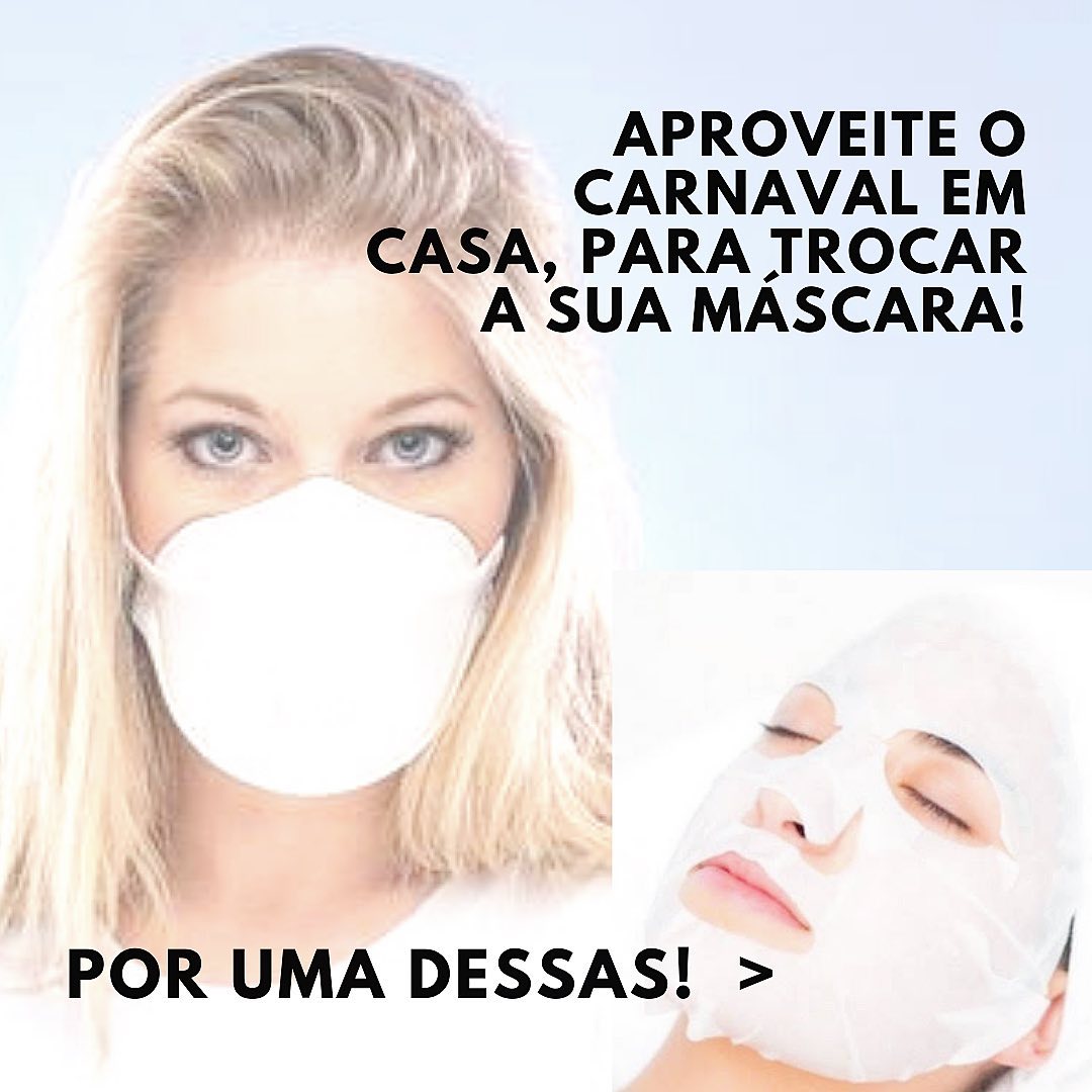 Em outros tempos seriam máscaras de personagens. Mas já que o período é de cuidados, que tal aproveitar o feriado do carnaval para trocar a máscara por uma de cuidados com a pele?Nas farmácias existem diversas marcas e indicadas para os diversos tipos de pele, é só escolher a sua!