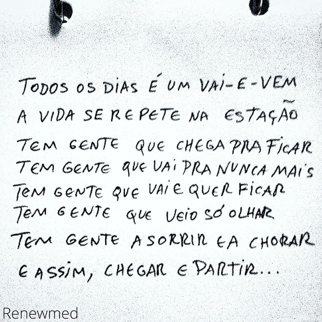 É nessa estação que estou me sentindo. Tantas idas... Hoje mais uma! Mais uma família que se despedaça, mais uma pessoa querida que se vai, já não consigo contar as despedidas...No entanto, recebo com alegria as notícias dos bebês de pessoas próximas que chegarão. Que tragam felicidade e muito amor para nos renovar à todos!Uma lição que fica: com fé e com Deus tudo fica melhor.